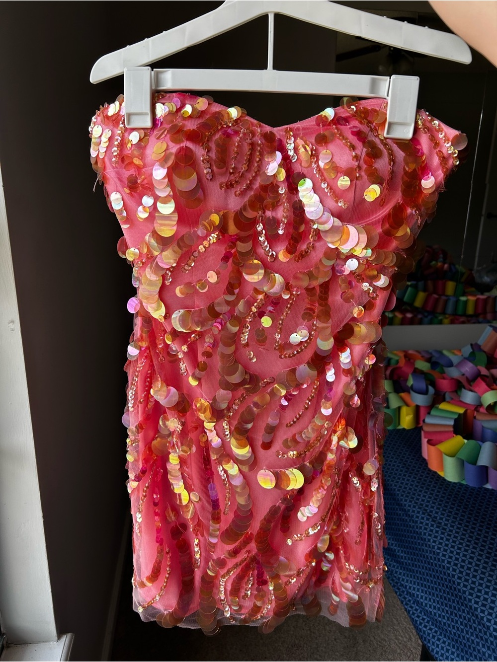 Blush Prom Pink Satin Strapless Dress